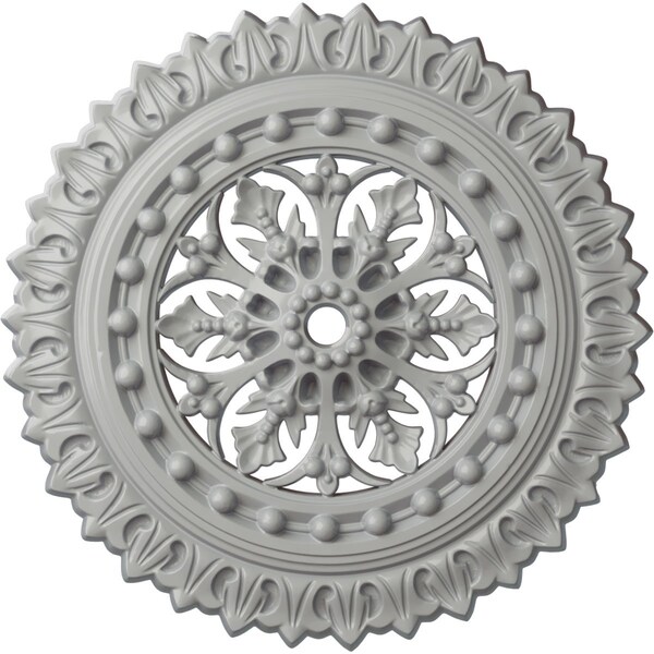 Ekena Millwork Sellek Ceiling Medallion (Fits Canopies up to 1 1/8"), 18 1/2"OD x 7/8"ID x 1 1/2"P, Frost CM18SKFRF - main
